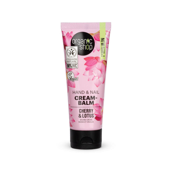 Organic Shop crema balsamo mani e unghie ciliegia e Lotus, 75 ml