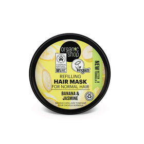 Organic Shop maschera rivatilizzante per capelli normali banana e gelsomino, 250 ml