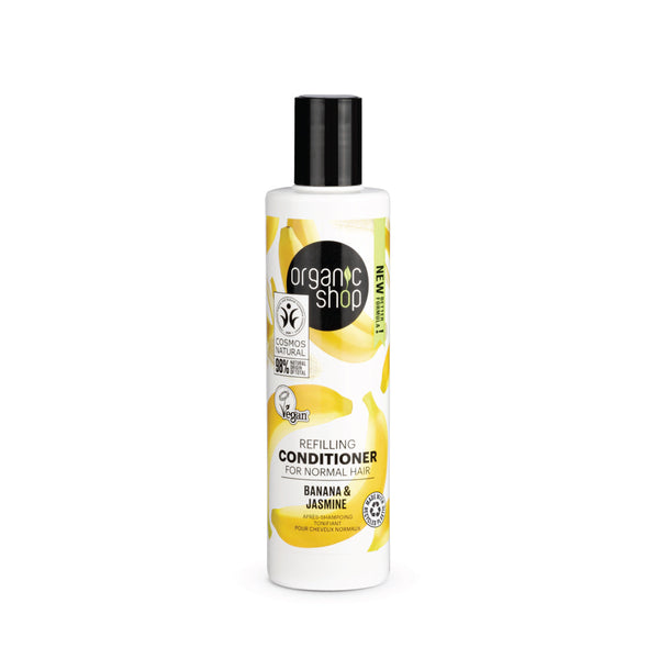 Organic Shop balsamo rivatilizzante per capelli normali banana e gelsomino, 280 ml