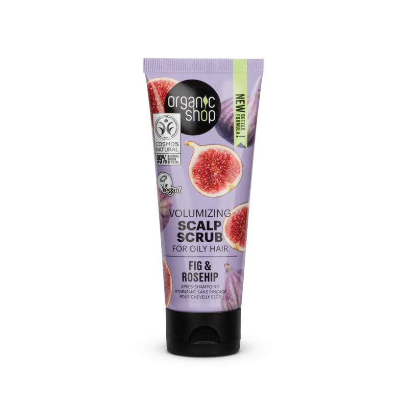 Organic Shop scrub cute volumizzante per capelli grassi fico e rosa canina, 75 ml