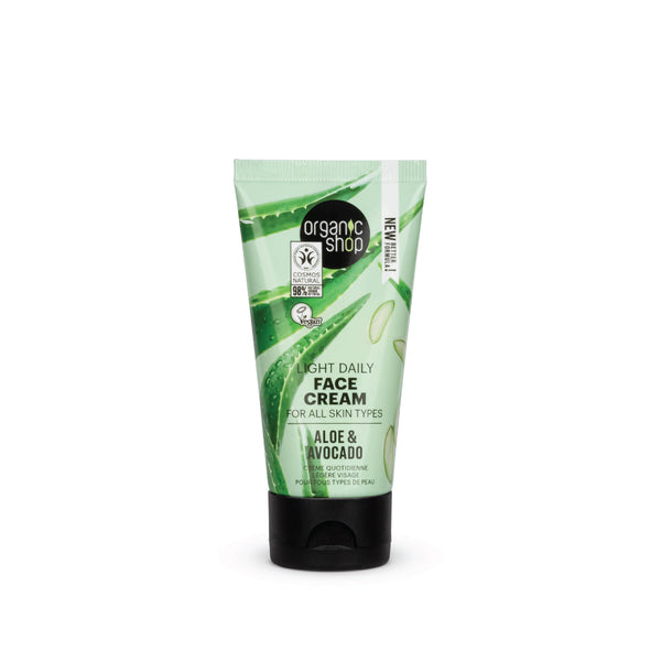 Organic Shop Light crema da giorno per tutte le pelli avocado e aloe, 50 ml