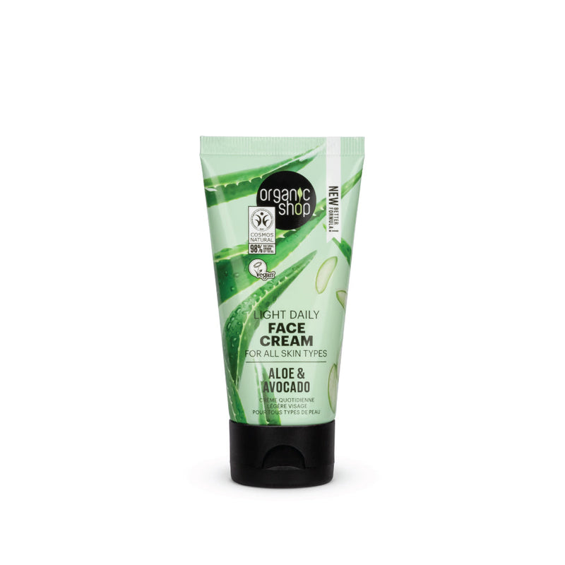 Organic Shop Light crema da giorno per tutte le pelli avocado e aloe, 50 ml