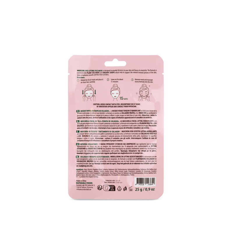 Organic Shop maschera viso terapia collagene d'uva e vegetale, 1pz