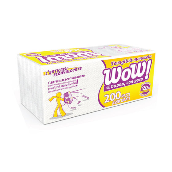WOW tovaglioli 1 velo 30x33cm - 200 pezzi