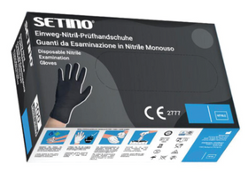 Guanti in nitrile neri SETINO senza polvere